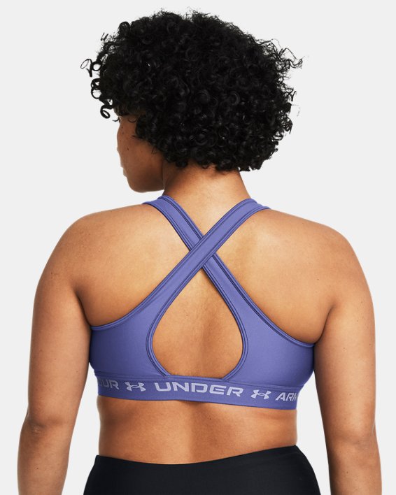 Women's Armour® Mid Crossback Sports Bra in Purple image number 6